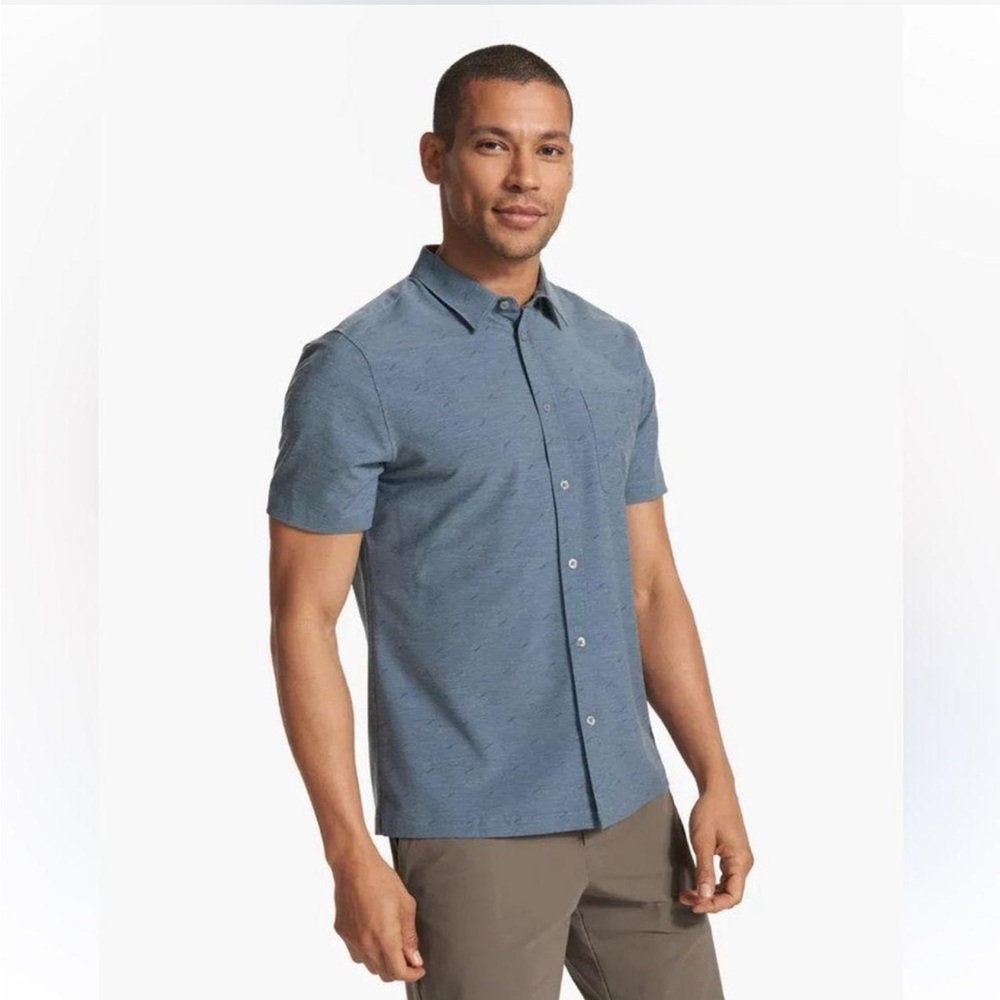 Vuori Men's Casual Blue Button Down Shirt